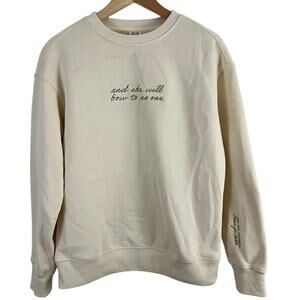 See The Way I See Sweatshirt Cream Bows Women Size XS She Will Bow to No One